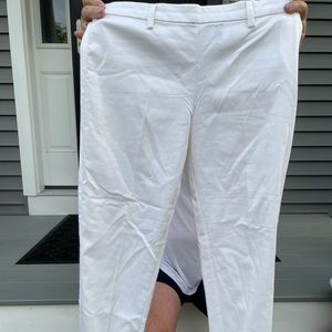 H&M white side zipper pants